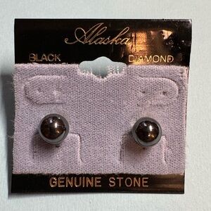 Alaska Black Diamond Genuine Stone earrings